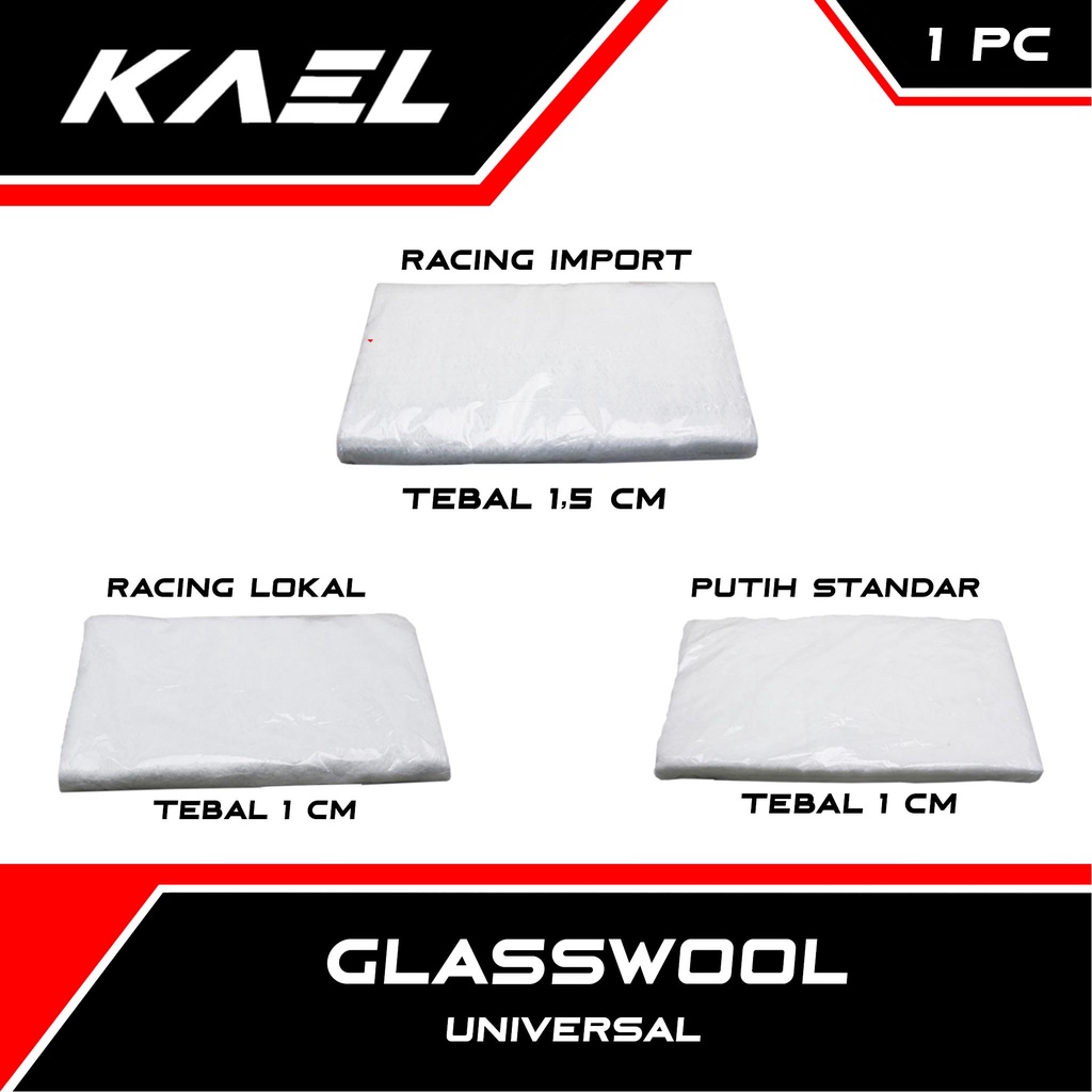 Glasswool Knalpot Racing Anti Bakar Motor Import-Lokal Putih Standar-Gaspul-Gaspol-Gaswool-Gasbul-Gasbol-Glaswol-Glasswoll Peredam Kenalpot Bebek-Matic-Sport Beat-FI-Pop-Street-eSP-F1/Vario 150-125-110 Techno-New/Mio Soul-M3-Z-S/X-Ride/Scoopy