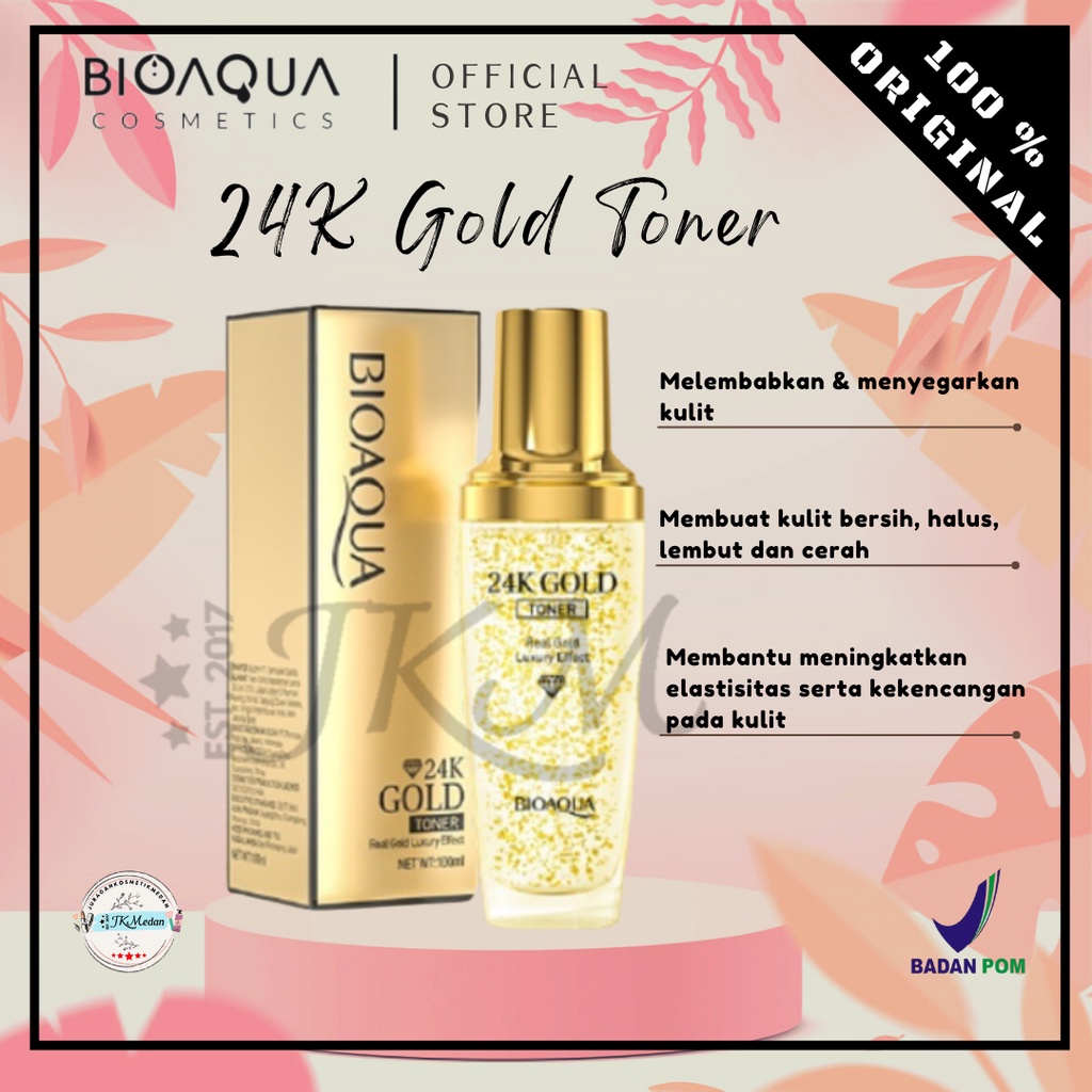 BIOAQUA 24K GOLD TONER 100ML BIOAQUA 24K GOLD HYDRATING TONER 100ML TONER BIOAQUA PELEMBAB WAJAH