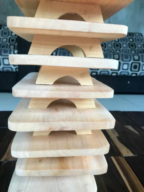 Talenan Kayu 24X15cm Kotak Kaki Kayu Pinus Halus