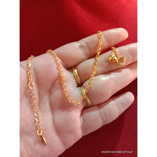 gelang kaki Medan lapis emas 24k