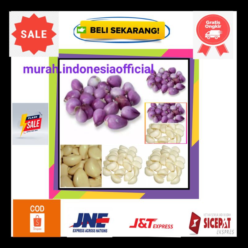 

Bawang merah / putih kating kupas bersih segar organik