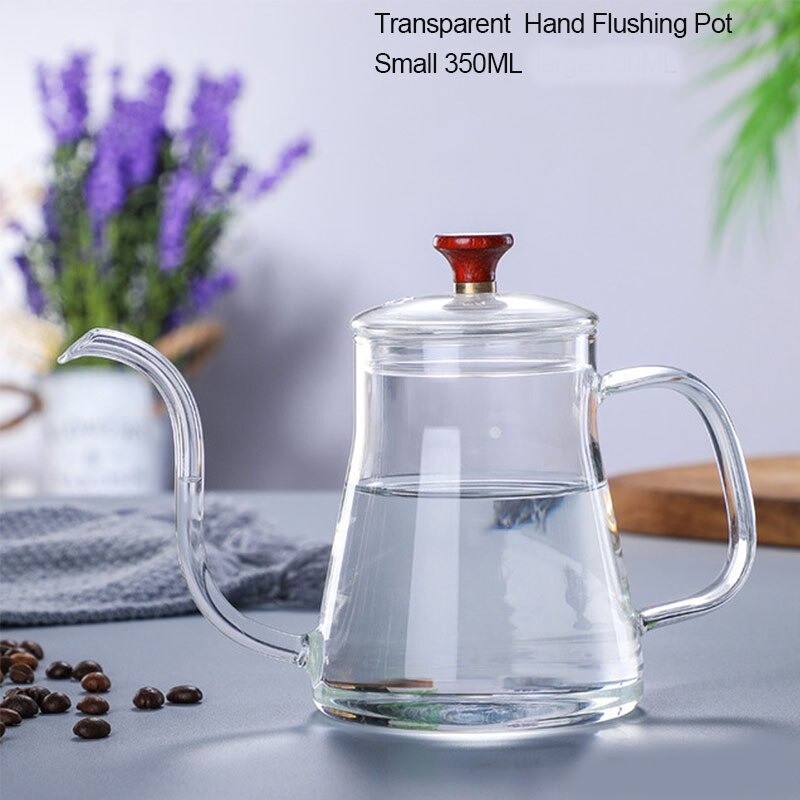 Teko Pitcher Teh Kopi Jus Borosilicate Glass Leher Angsa 350ml TP-855 - Transparent