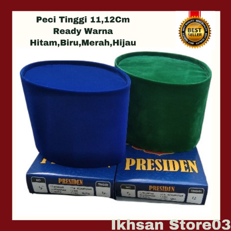 GRATIS ONGKIR Peci  Warna Songkok Warna Biru Merah Hijau Peci Tinggi 11,12Cm Songkok Tinggi 11,12Cm 