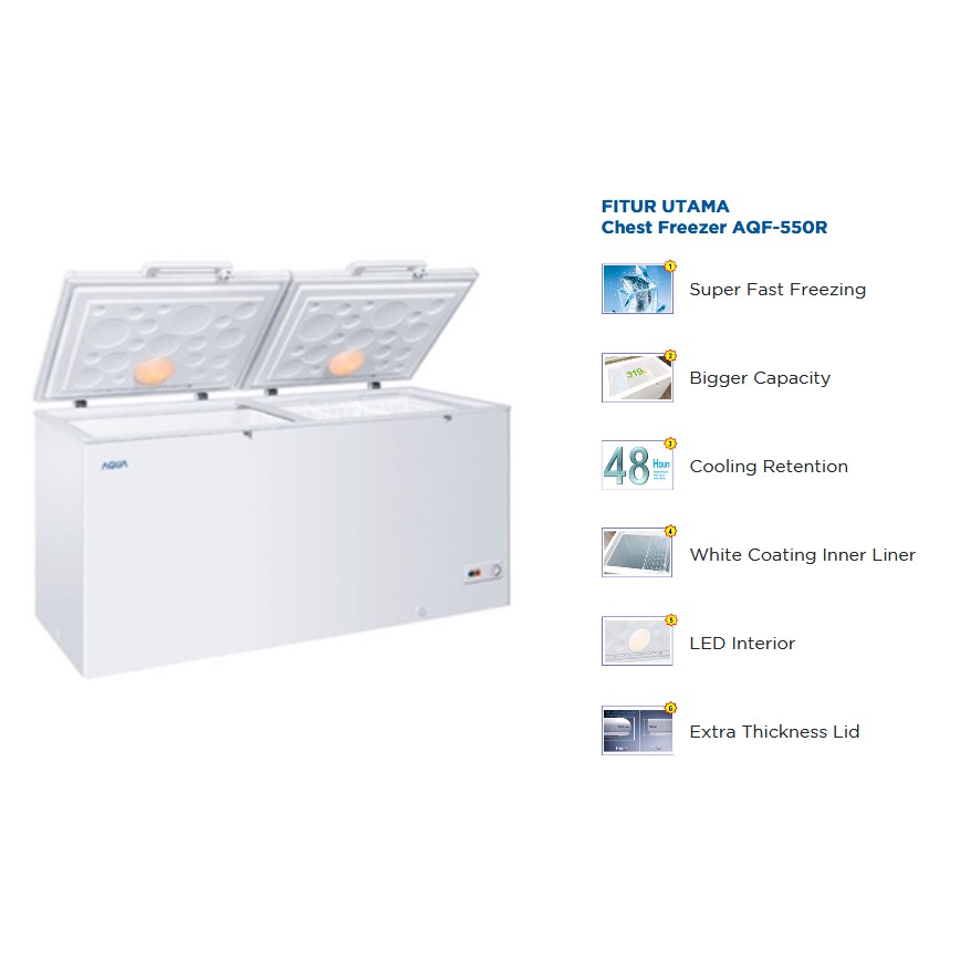 Aqua Chest Freezer 519 Liter AQF550R