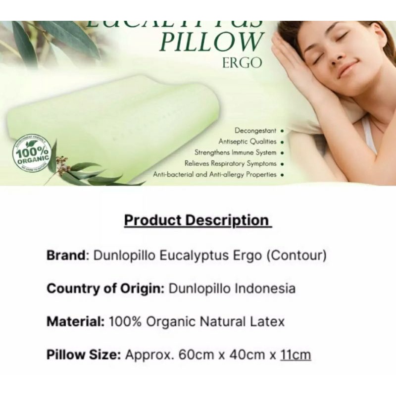 Bantal Latex EUCALYPTUS PILLOW Dunlopillo