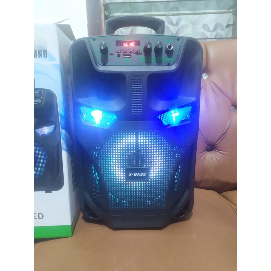 COD SPEAKER BLUETOOTH KARAOKE 8'5 INCH F-8803 PLUS MIC KARAOKE X-BASS//SALON AKTIF FLECO F-8803//SPEAKER KARAOKE