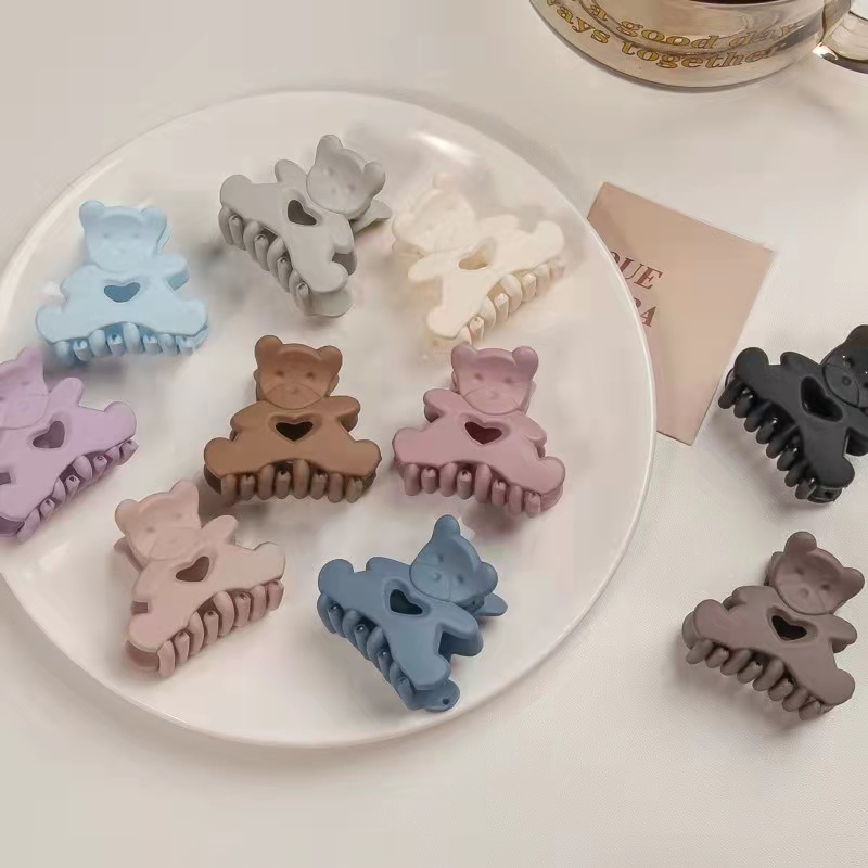 Hairpin Gaya Korea Fashion Kartun Lucu Frosted Love Bear Jepit Rambut