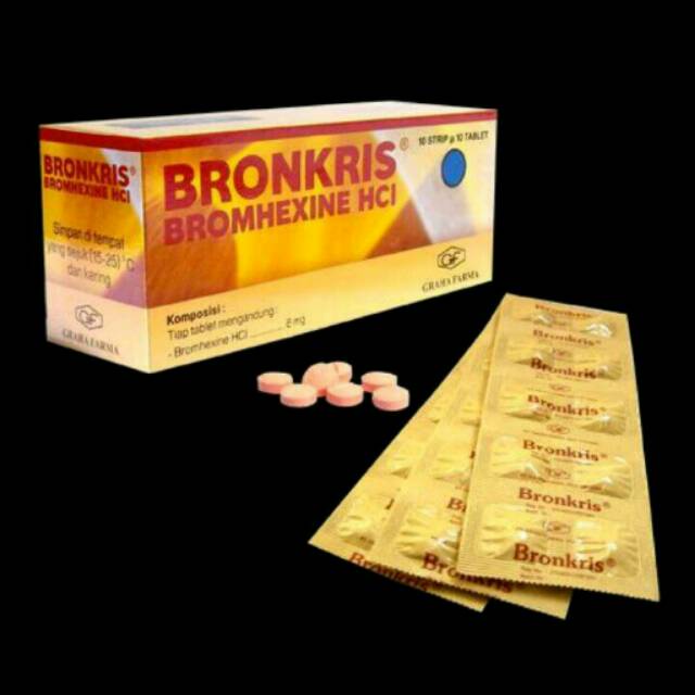 BRONKRIS TABLET 10'S/ Obat Batuk Berdahak / BROMHEXINE HCL