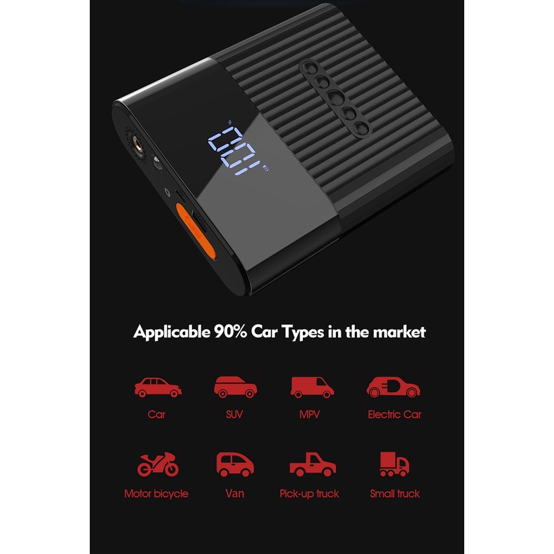 Licheers LC-302 Power Bank 8800mAh Pompa Ban Elektrik Inflators Air Pump Portable
