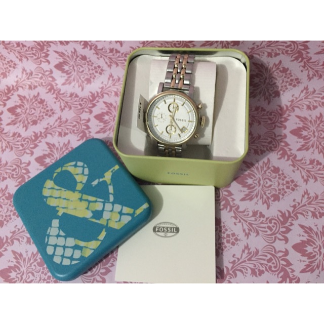 FOSSIL BOYFRIEND CHRONOGRAPH TWO TONE STAINLESS STEEL WATCH