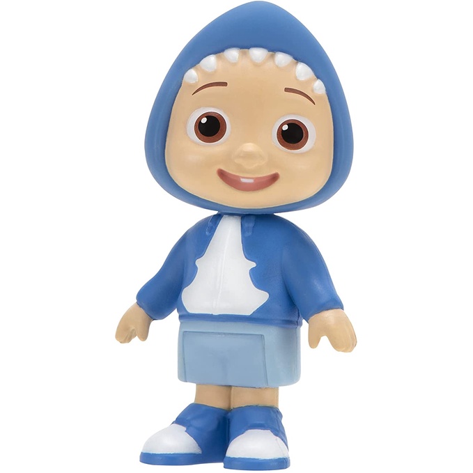 CoComelon 6 Figure Pack Family and Friends Shark Theme Pack Original - Includes JJ, Nico, Cody, Nina, Bella and Cece in Shark Hoodies / Figure mainan cocomelon tema hiu isi 6 Original