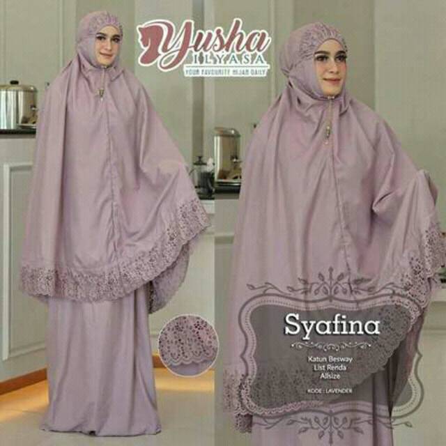 MUKENA SYAFINA, MUKENA CANTIK ORIGINAL YUSHA, CANTIK DAN BERKUALITAS