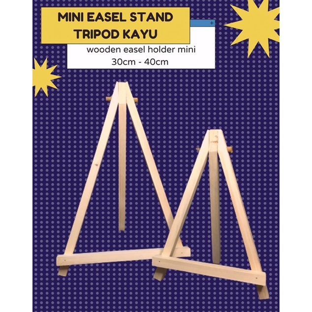 

Mini Easel Stand Tripod Kayu Wooden holder Mini Ukuran 30cm - 40cm