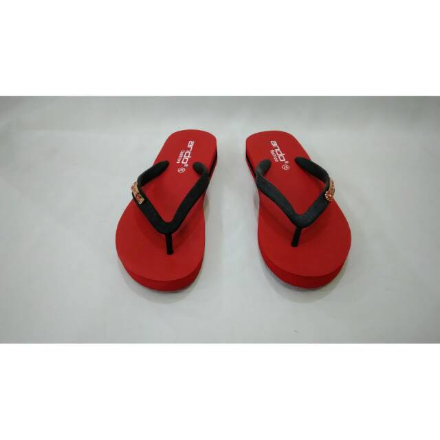 SANDAL WANITA ANDO NICE QUEEN 03 HITAM/MERAH