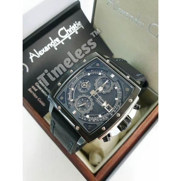 Jam Tangan Pria Alexandre Christie Original AC6376MC Kulit