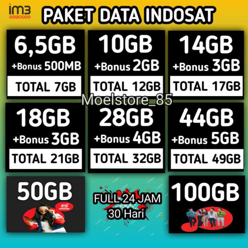 Kuota Indosat 50GB FREEDOM INTERNET /60GB UNLIMITED JUMBO FULL