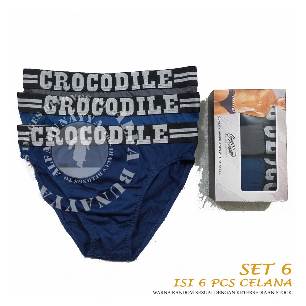 3 Celana Dalam Pria CROCODILE BRIEF 251 BOX PUTIH - CD Dewasa - Remaja - Katun