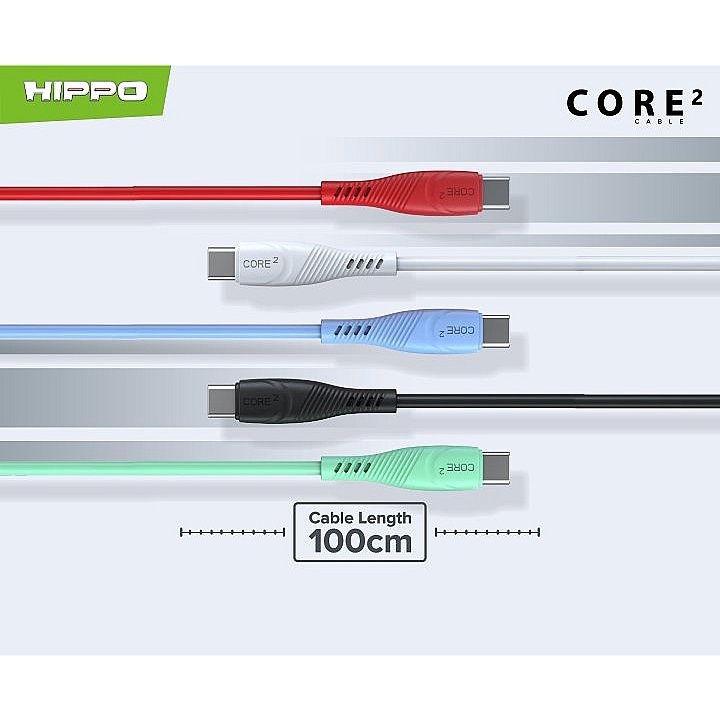 HIPPO CORE2 Kabel Data Type C Fast Charging QC3.0 -SATUAN ECERAN-