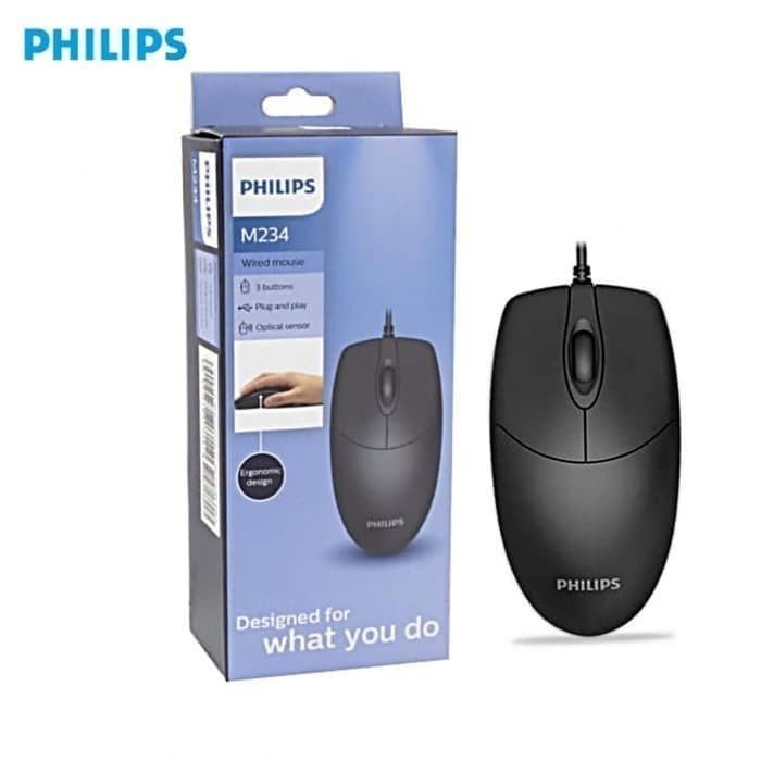 Philips M234 Optical Wired Mouse Kabel USB