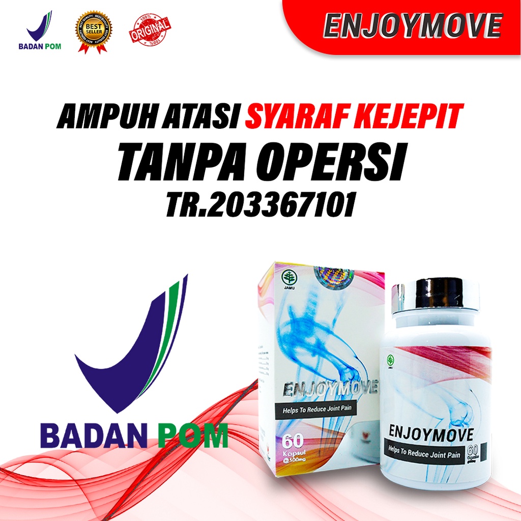 ENJOYMOVE Obat Herbal  Syaraf kejepit Keseleo Asam Urat Rematik Nyeri Sendi ASLI BPOM