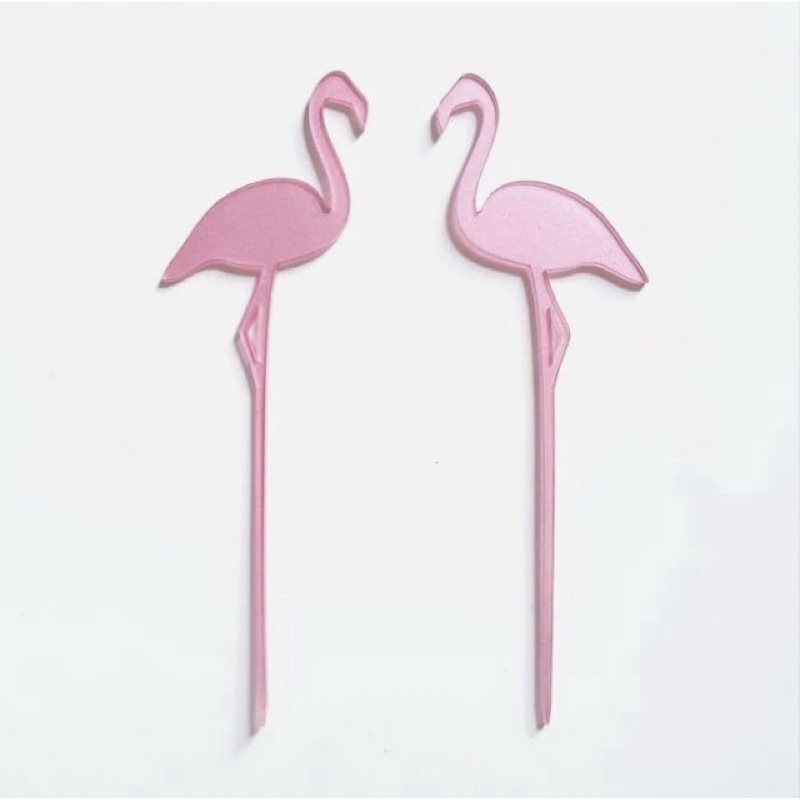 Cake topper/ hiasan kue ulang tahun - FLAMINGO - Topper Akrilic