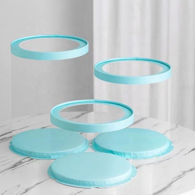 KOTAK TRANSPARAN BULAT CAKE BOX MIKA GIFT BOX MIKA ATAP TRANSPARAN SIZE 22 DAN 26 CM KOTAK KUE TRANS
