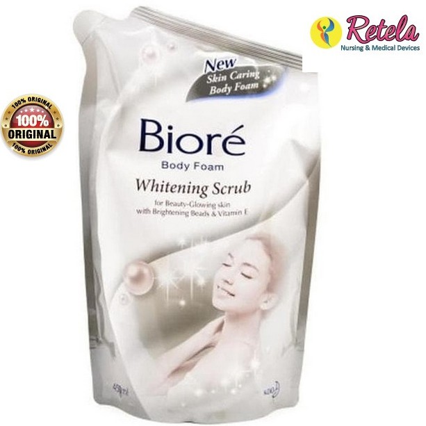 BIORE BODY FOAM WHITENING SCRUB REFF 250ML/SABUN MANDI