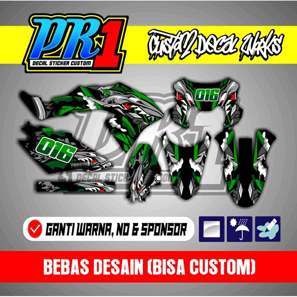 DECAL STICKER KLX BF SHARK Berkualitas