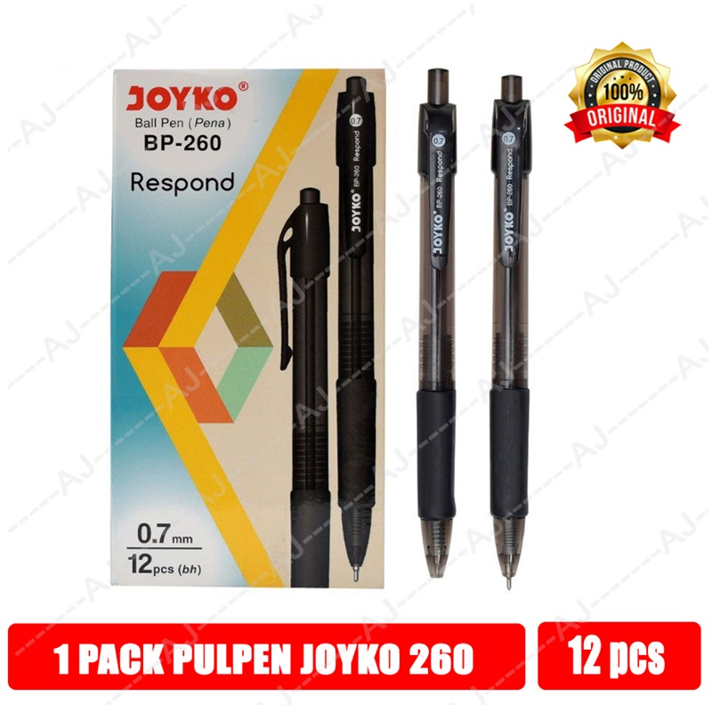 

Pulpen 1 PACK 12 PCS Joyko BP-260 Respond ANTI MACET
