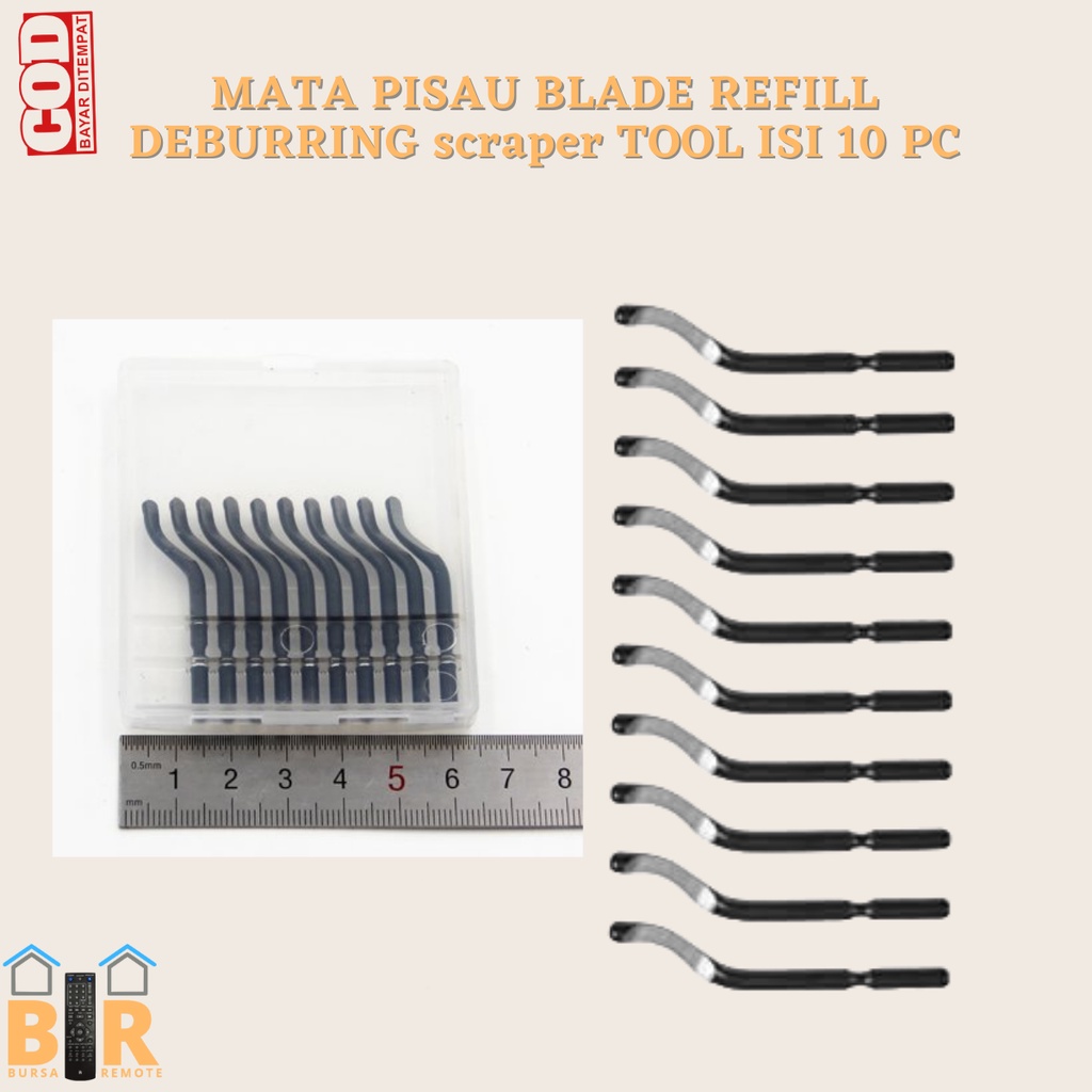 Cutter Potong pengkikis Debburing Genggam Kayu Plastik Alumunium - Mata Pisau Blade Reffil Deburring scraper Tools Isi 10 pcs