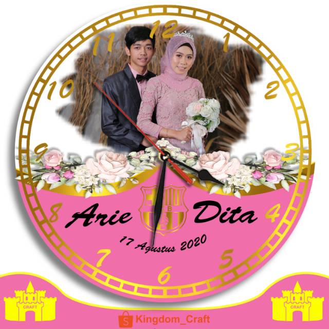 PROMO KADO UNIK JAM DINDING CUSTOM WEDDING || Jam dinding kayu