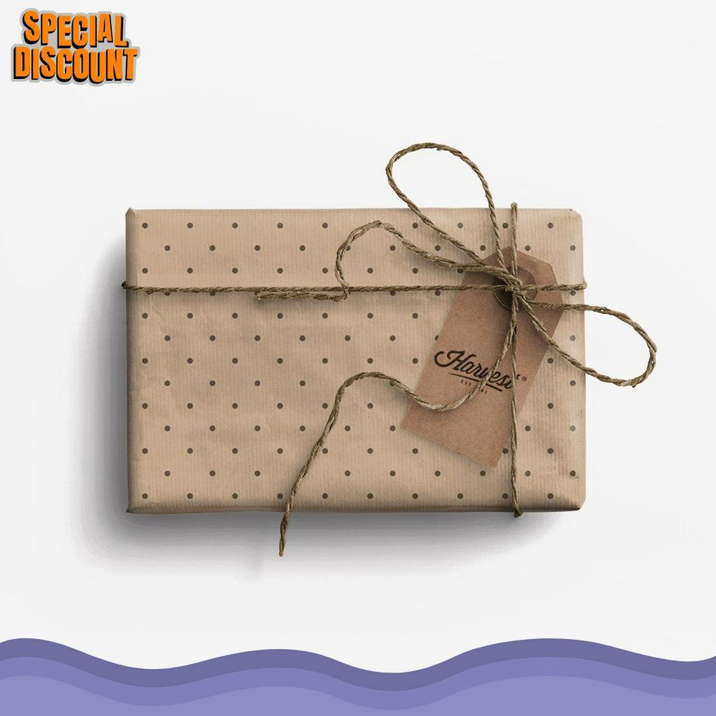 

KUALITAS TERBAIK Paket Kertas Kado Tag Harvest EcoFriendly Gift Set Polkadot