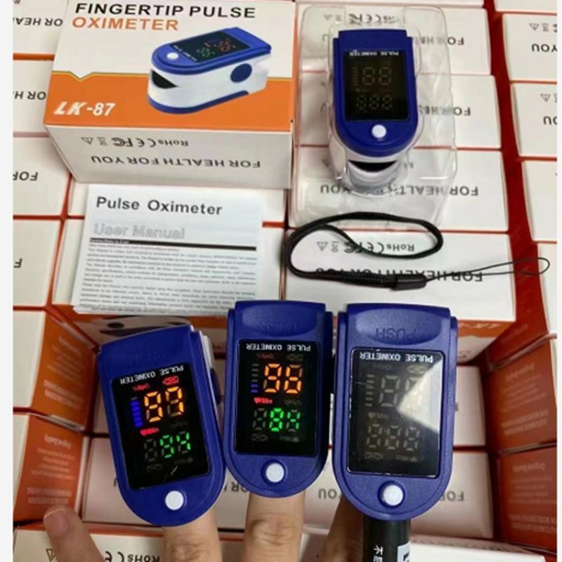 OXIMETER FINGERTIP PULSE LK87 4 WARNA /Alat Ukur Kadar Oksigen Pengukur Detak Jantung Oxymeter