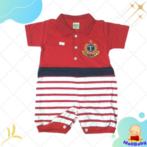 Romper Bayi laki Laki 0- 6 Bulan Baju Bayi Laki Laki 3-9 Bulan Murah Tompege Collar