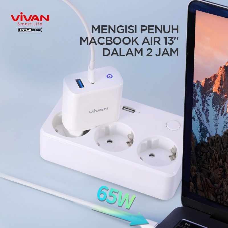 Vivan GaN02 5.4A 65W Travel USB Charger