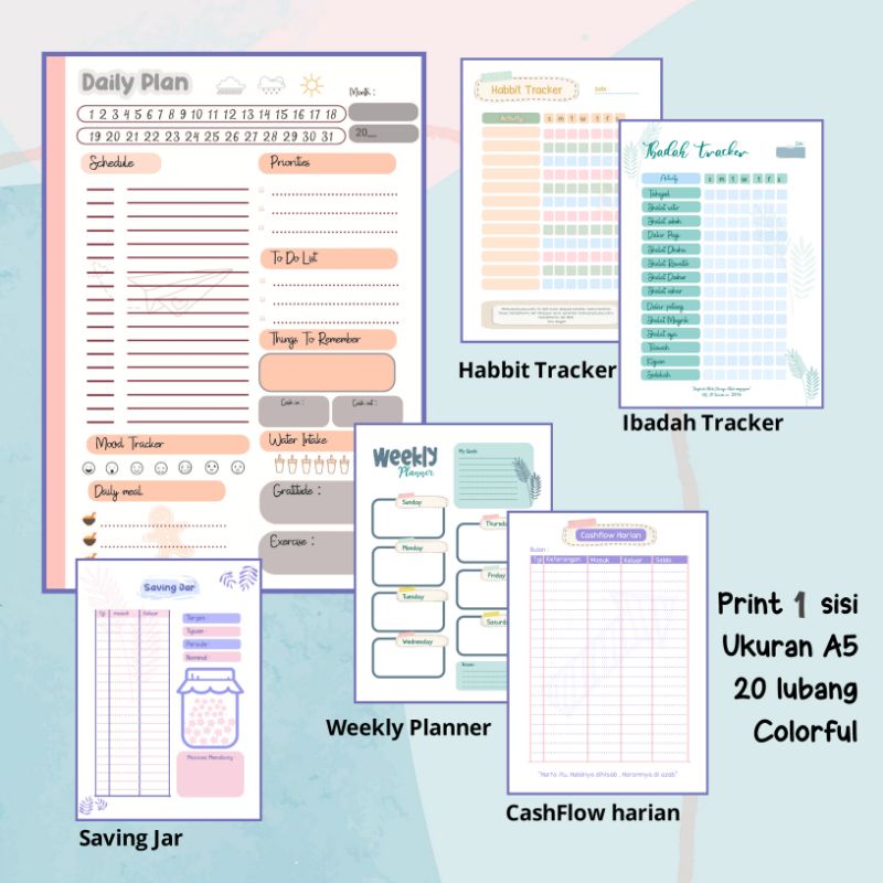 

Buku Planner isi binder | Daily Planner | Muslimah Planner kertas jurnal a5 lubang monthly planner agenda harian muslimah
