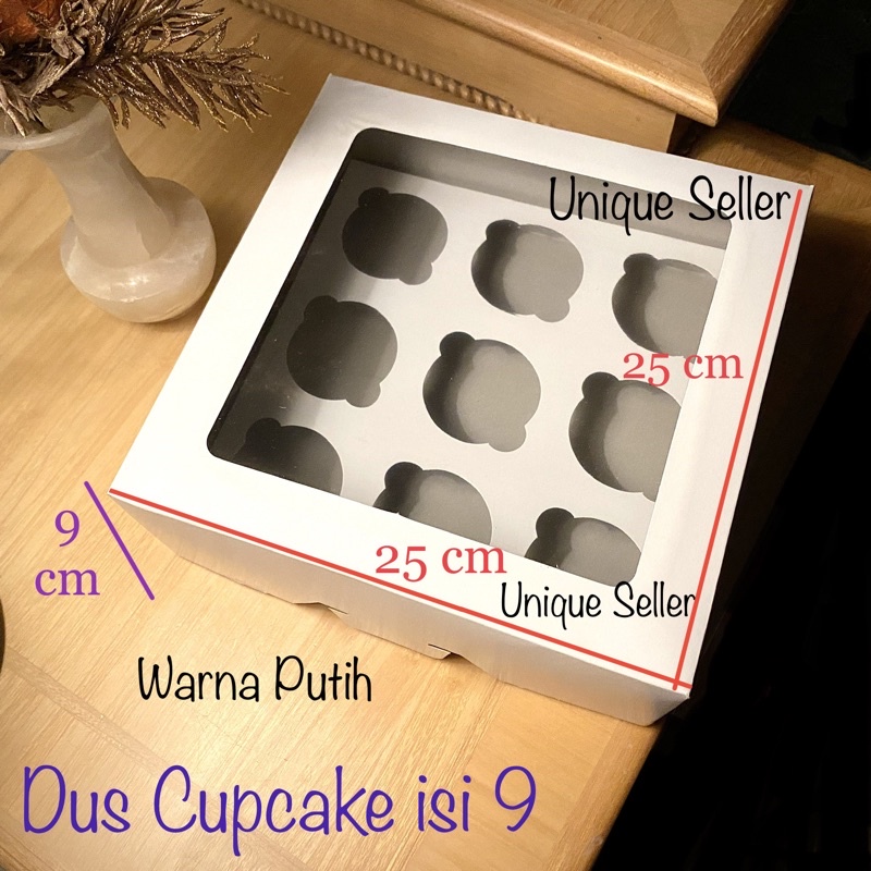 [10 pcs] Dus Box Kotak Cupcake isi 9 DUPLEX PUTIH 25x25x9 cm isi 10 pcs / Dus Cupcake Lubang 9 Putih 25x25 x 9 cm / Dus Box Kotak Muffin isi 9 / Dus Box Kotak Muffin Lubang 9 Uk 25 x 25 x 9 / Dus Box Kotak Putih 25x25x9cm