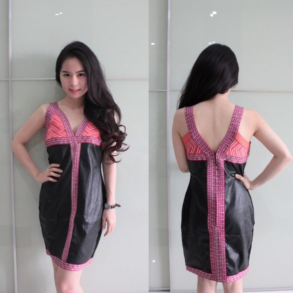 Dress Herve Leger red black dress wanita dress pesta dress replika herve leger