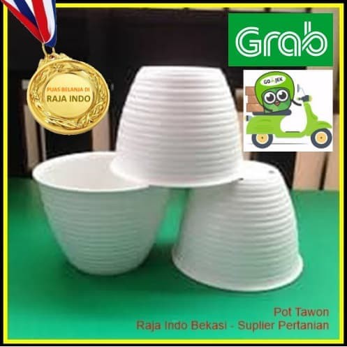 POT TAWON 18 / MDN 18 CM PUTIH / POT MADU 20 - TAWON POT 17 PLASTIK VAS POT BUNGA ARTIFICIAL  MURAH