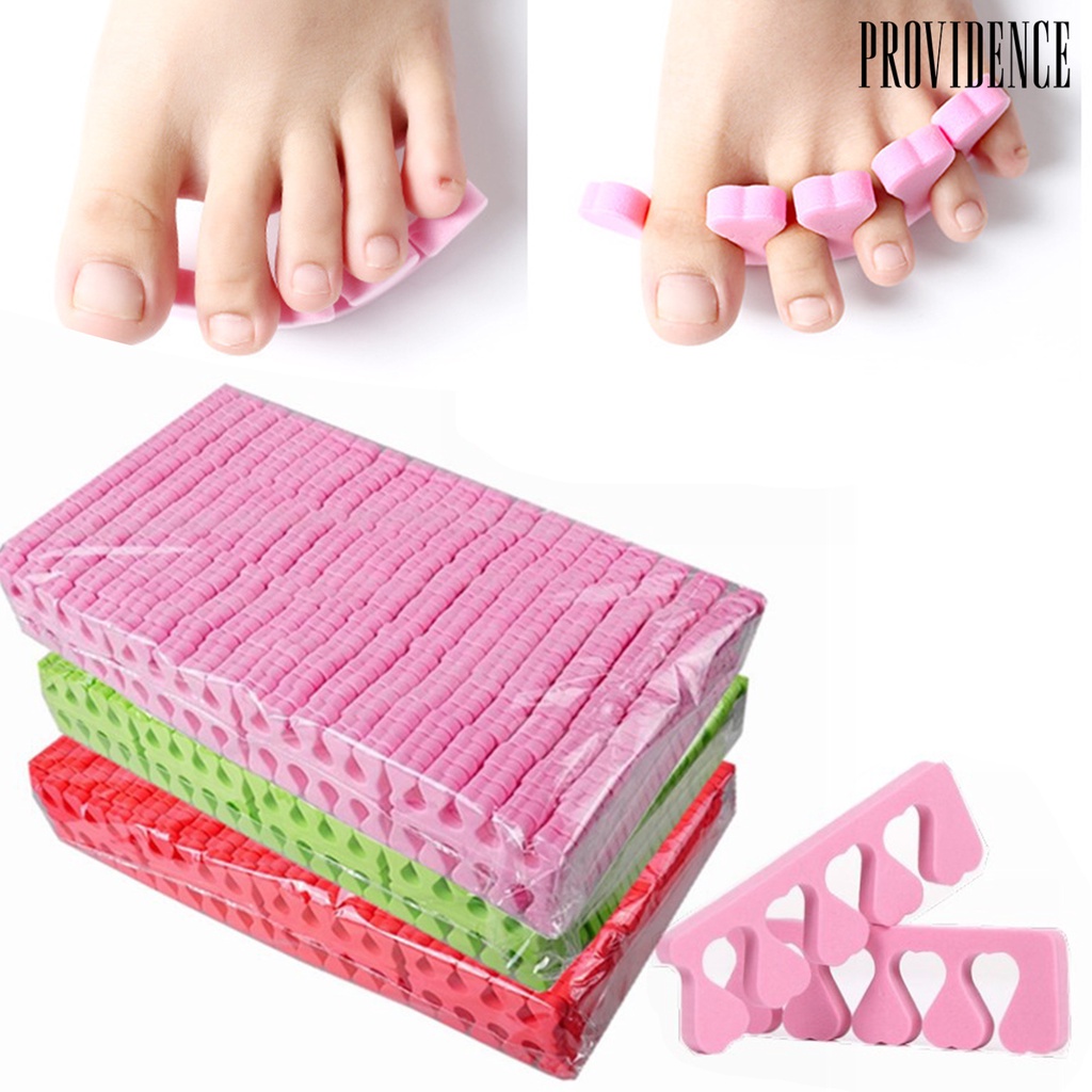 Providence 100Pairs/Set Soft Toe Separators Anti-Scratch Sponge Pedicure Toe Bulk Nail Art Finger Stretcher for Adult