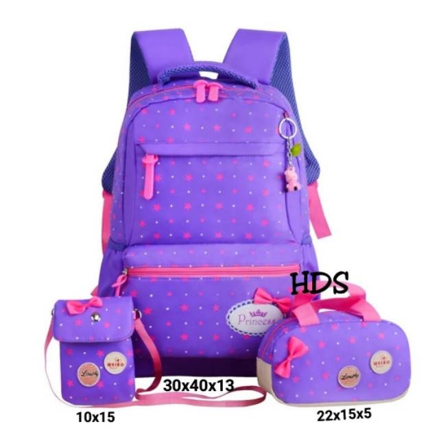 Fashion ransel motif bintang tabur Princess / ransel backpack sekolah /  ransel anak