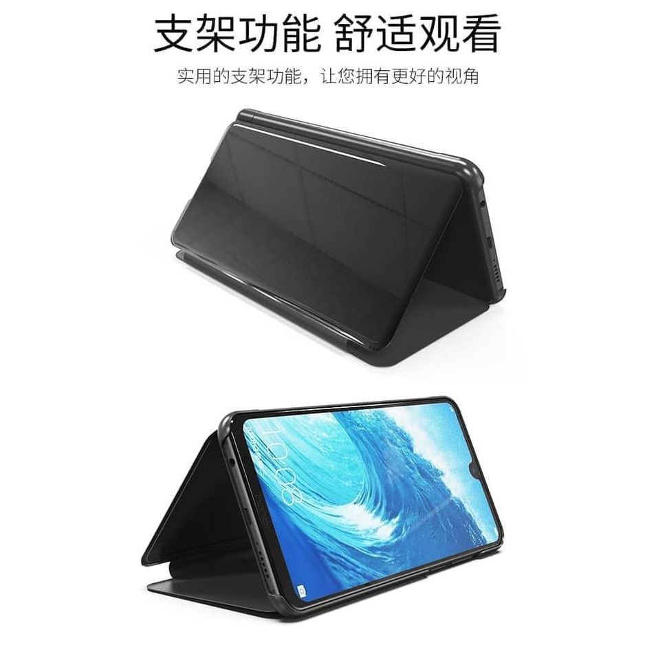 HARDCASE NEW CASE FLIP MIRROR VIVO 11i FINGER PRINT CLEAR VIEW STAND COVER V11i