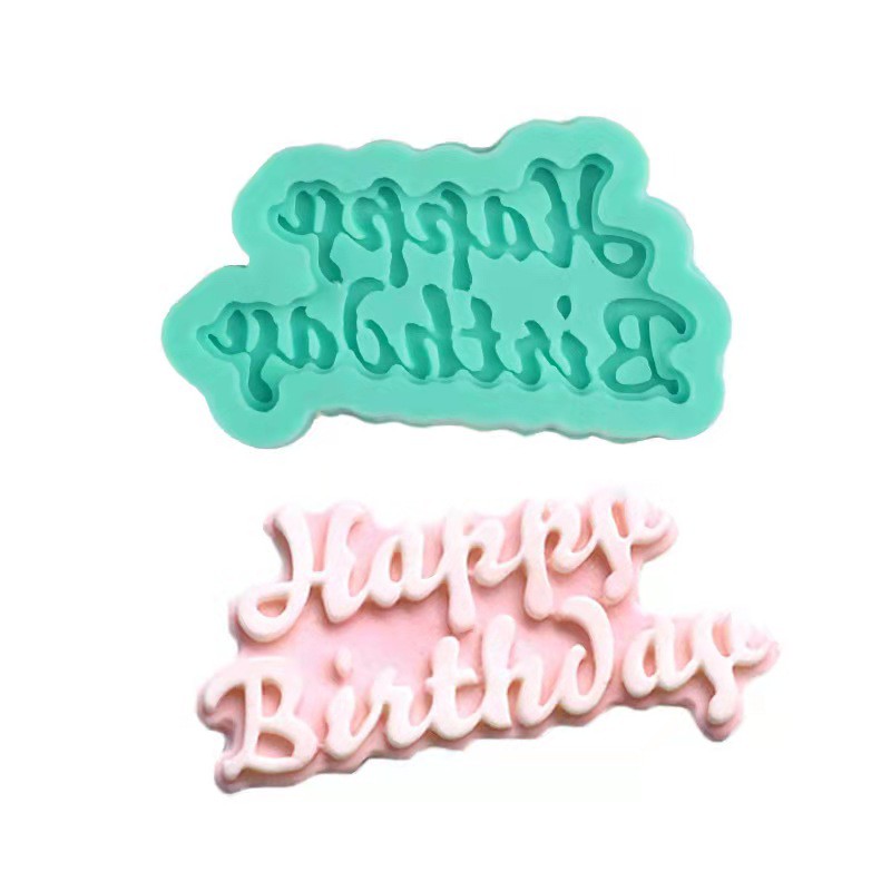 Silicone Fondant Coklat Mold Happy Birthday Silikon