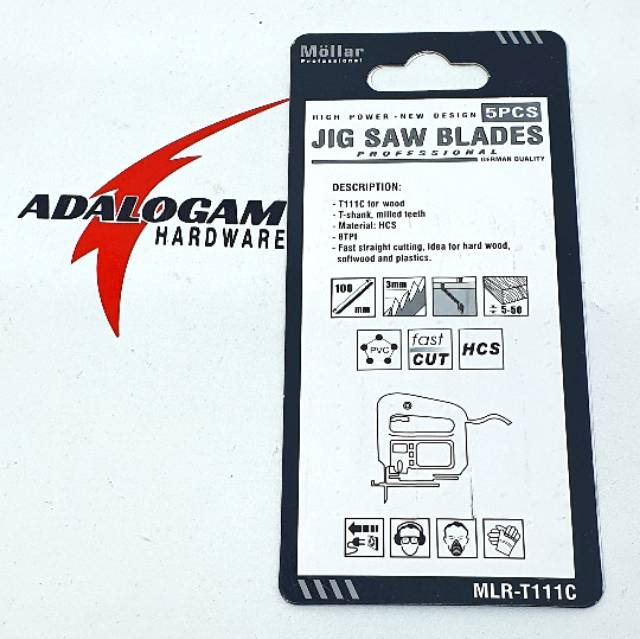 Mata Jigsaw Mollar T111C - Jigsaw Blade Kayu Basic For Wood