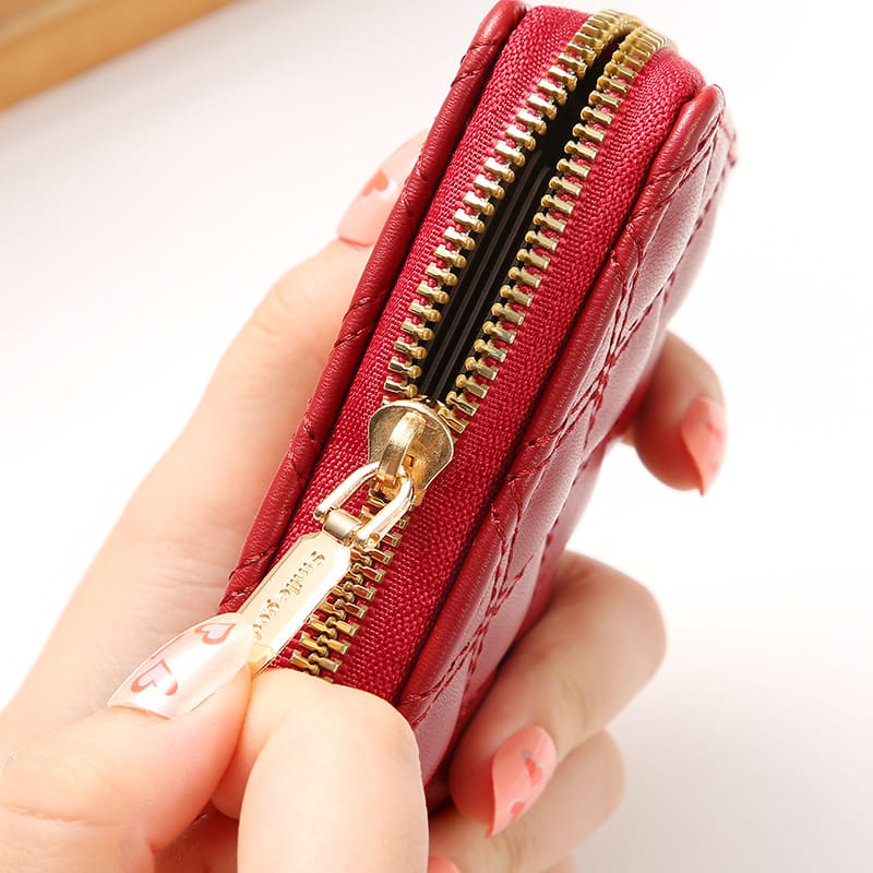 TASBLUE Dompet Kartu Wanita Mengimpor Kulit Mini Premium Slot Kartu Koin Ritsleting Korea D1040 Dompet Koin Bergaya