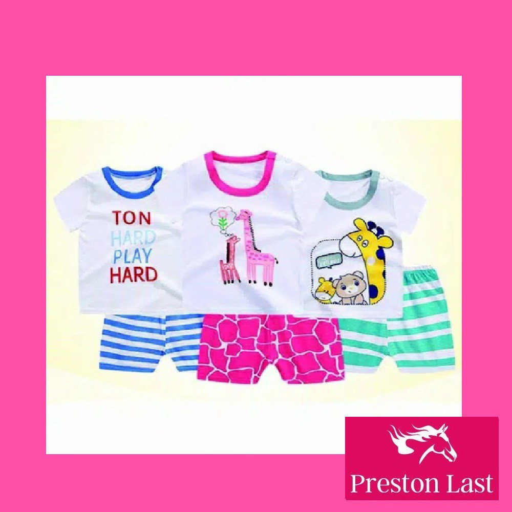  Baju  Jumper  Pendek Anak Bayi  Set Kaos  Dengan Celana Piyama 