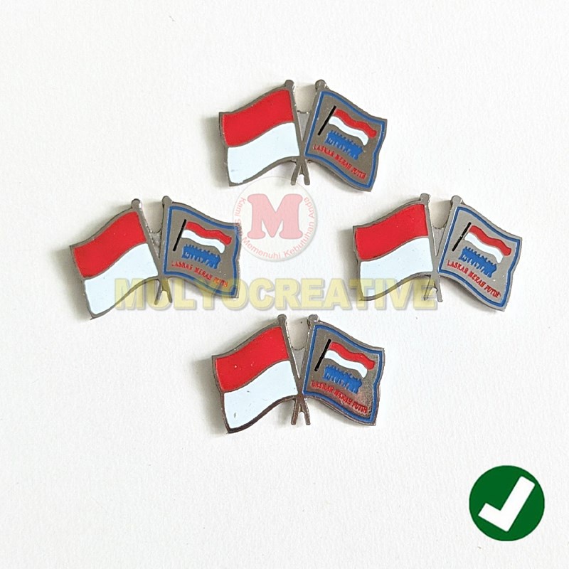 Bros Pin Bendera Laskar Merah Putih Flag Pin Indonesia dan LMP