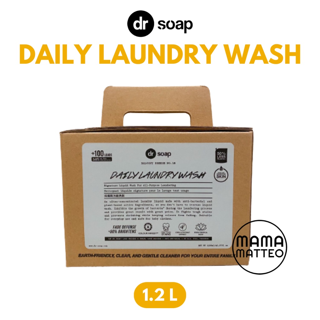 DR SOAP Daily Laundry Wash 1,2 Liter / Cairan Pencuci Pakaian / Detergent Baju / BANDUNG