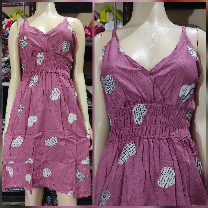daster bali moza tali pendek ruffle LD 110-35