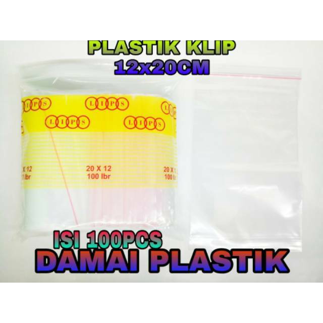 Plastik KANTONG Klip Ziplock Clip 12x20 cm Sealer PE Bening Bungkus 12 X 20 CM MAKANAN Snack